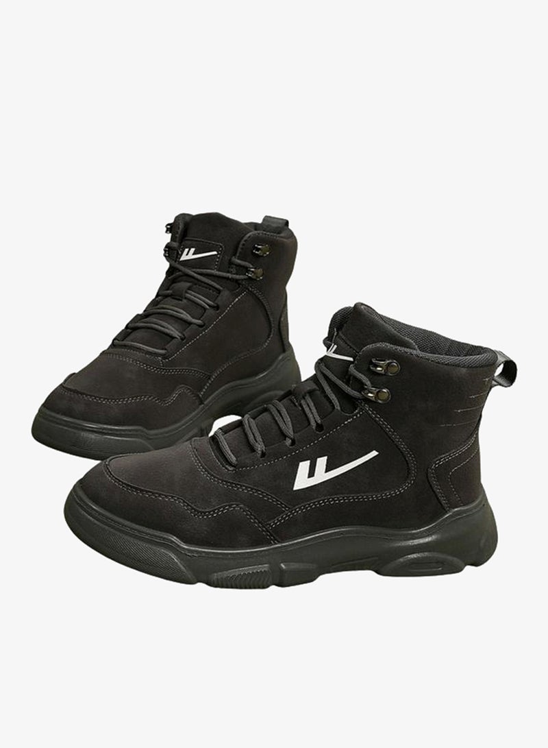 BABAYA Men Logo Detail Lace Up Boots - Image 2